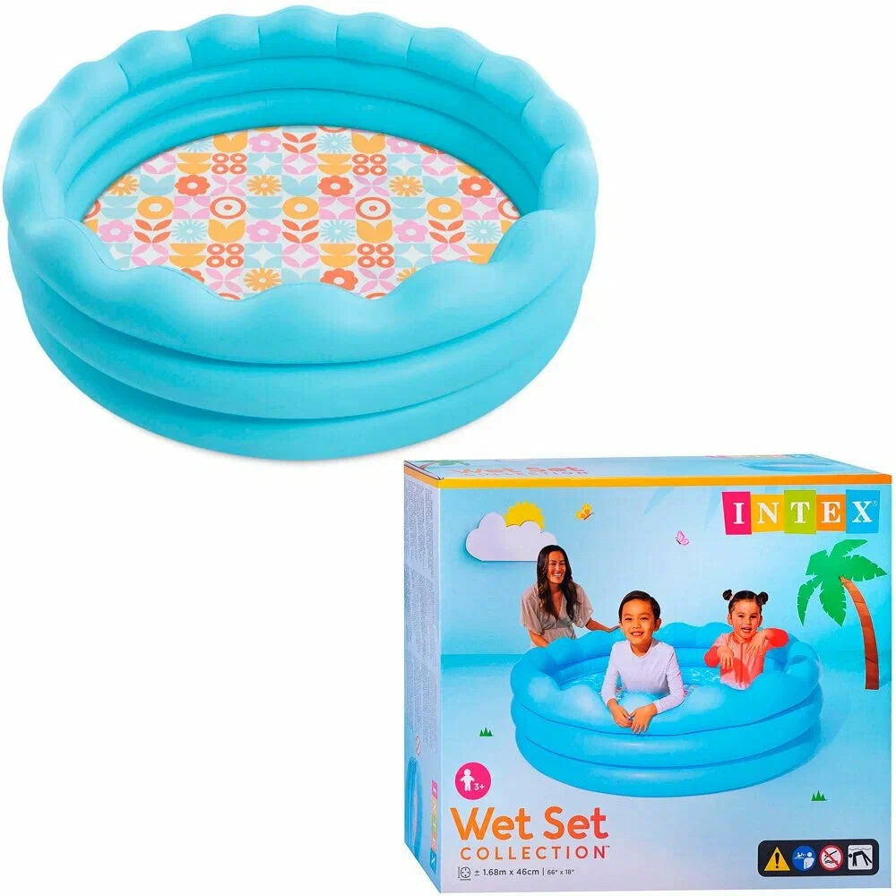 Intex Wavy Edge Inflatable Family Pool for Kids & Adults