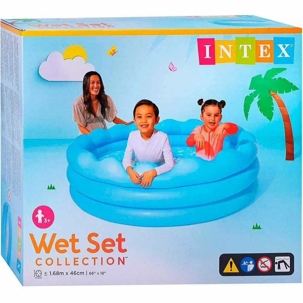 Intex Wavy Edge Inflatable Family Pool for Kids & Adults