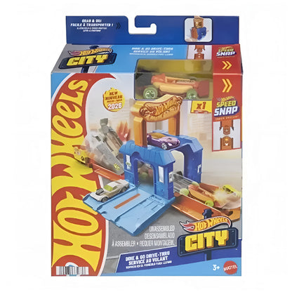 Hot Wheels City Portable Playset with Car | Speedy Snack Stop & Auto Shop