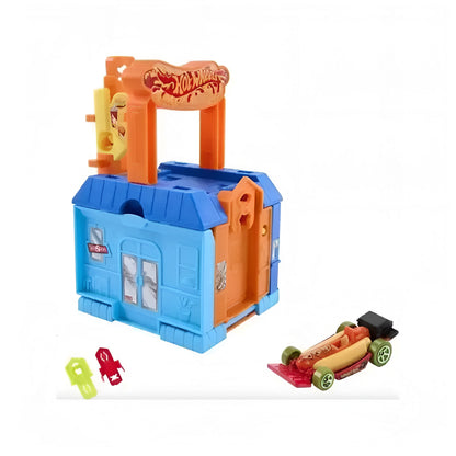 Hot Wheels City Portable Playset with Car | Speedy Snack Stop & Auto Shop