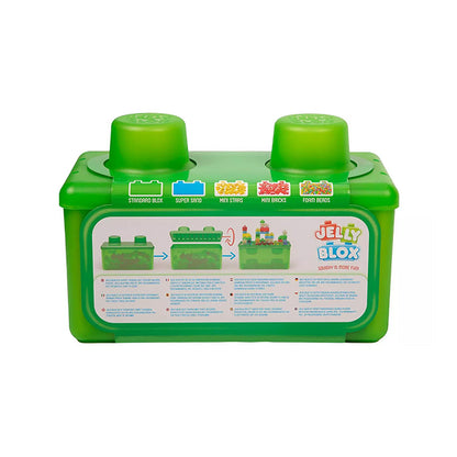 Jelly Blox Stash & Stack 2-in-1 Storage Case – Sensory Building Blocks Set with 30 Pieces
