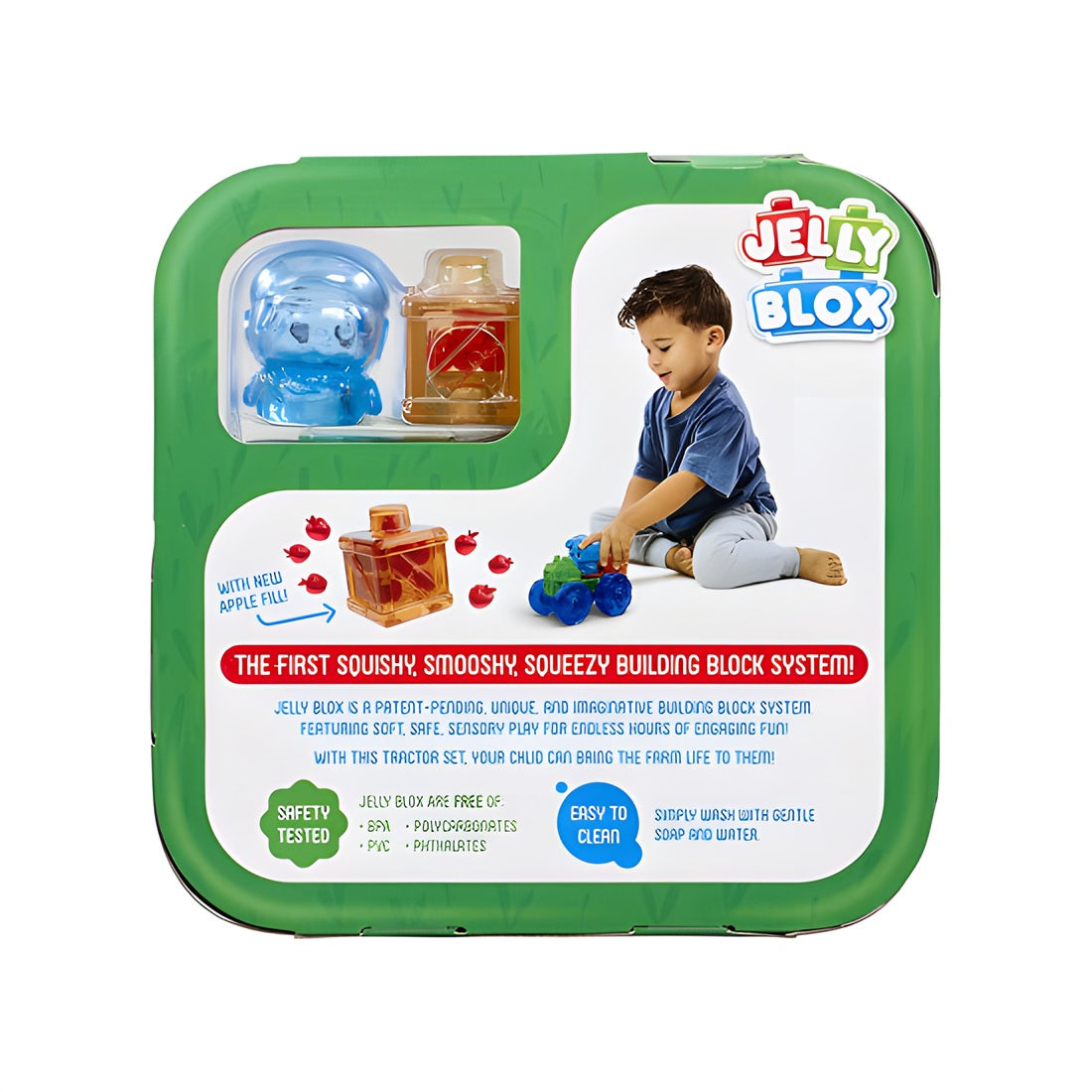 Jelly Blox Tractor Set – Soft Sensory Building Blocks Construction Toy
