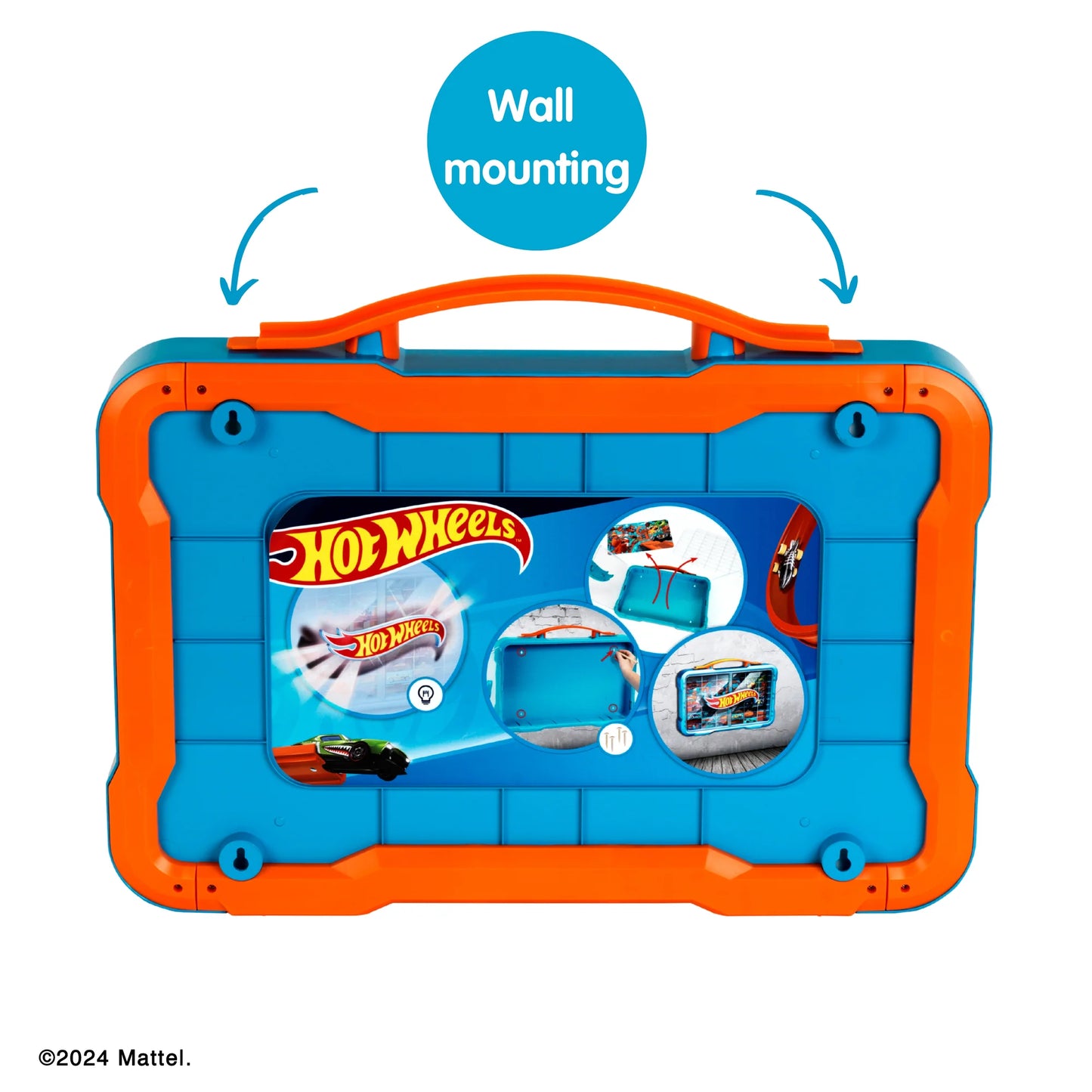 Klein Hot Wheels - Collecting showcase with illuminated Hot Wheels logo