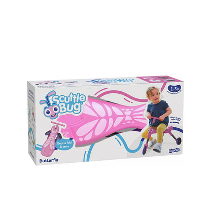 Mookie Scuttlebug Butterfly Pink & Purple Foldable Ride-On Toy