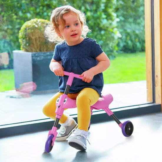 Mookie Scuttlebug Butterfly Pink & Purple Foldable Ride-On Toy
