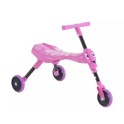 Mookie Scuttlebug Butterfly Pink & Purple Foldable Ride-On Toy