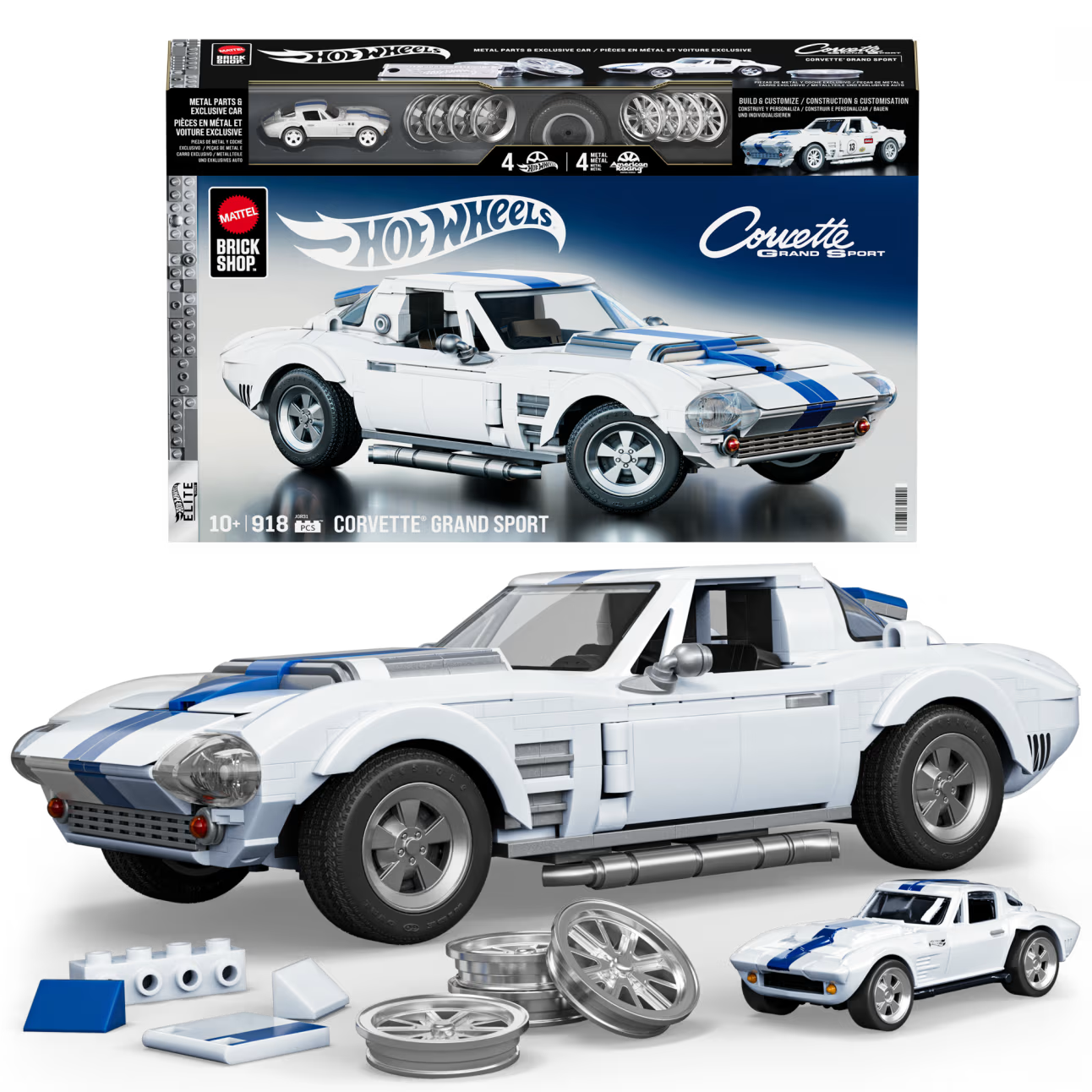 Mattel Brick Shop Hot Wheels Elite Corvette Grand Sport Building Set