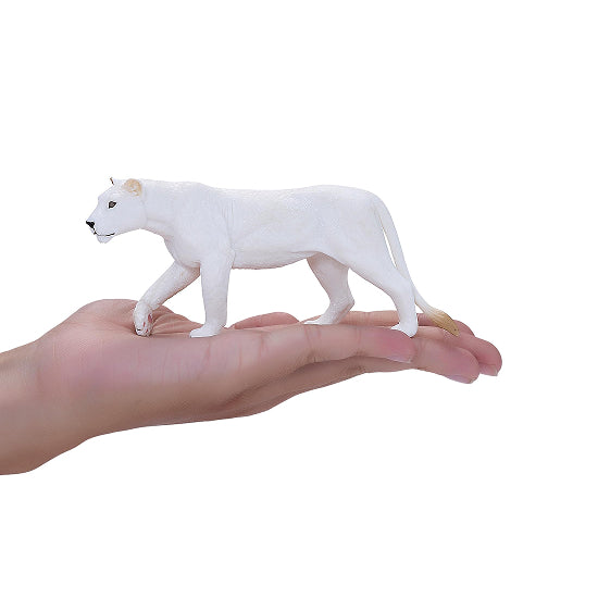 MOJO Wildlife White Lioness Figure – Hand-Painted White Lion Model Large Size
