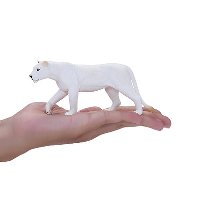 MOJO Wildlife White Lioness Figure – Hand-Painted White Lion Model Large Size