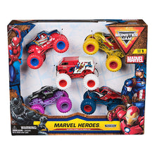 Monster Jam Marvel Vehicles 1:64 Scale 5-Pack – Marvel Super Hero Monster Trucks