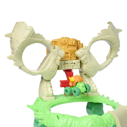 Monster Jam Mini Jams Crash 'N Crumble Jungle Playset – Launcher with 2 Exclusive Mini Trucks