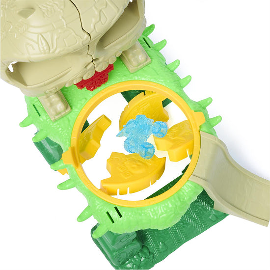 Monster Jam Mini Jams Crash 'N Crumble Jungle Playset – Launcher with 2 Exclusive Mini Trucks