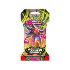 Pokémon trading card game pack with a colorful Pokémon figure on a white background