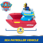 PAW Patrol Sea Patroller Vehicle with Chase Figure & Shark