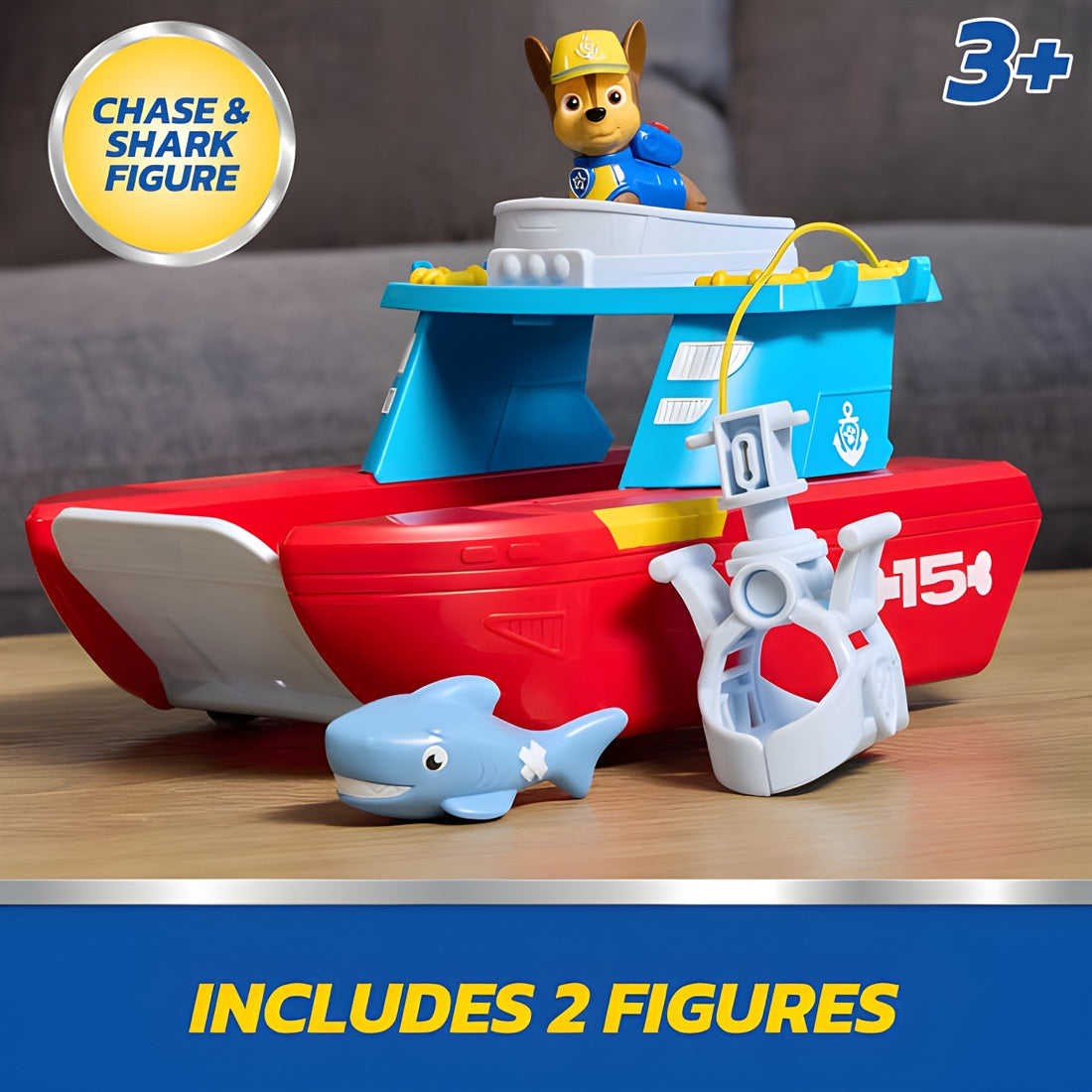 PAW Patrol Sea Patroller Vehicle with Chase Figure & Shark