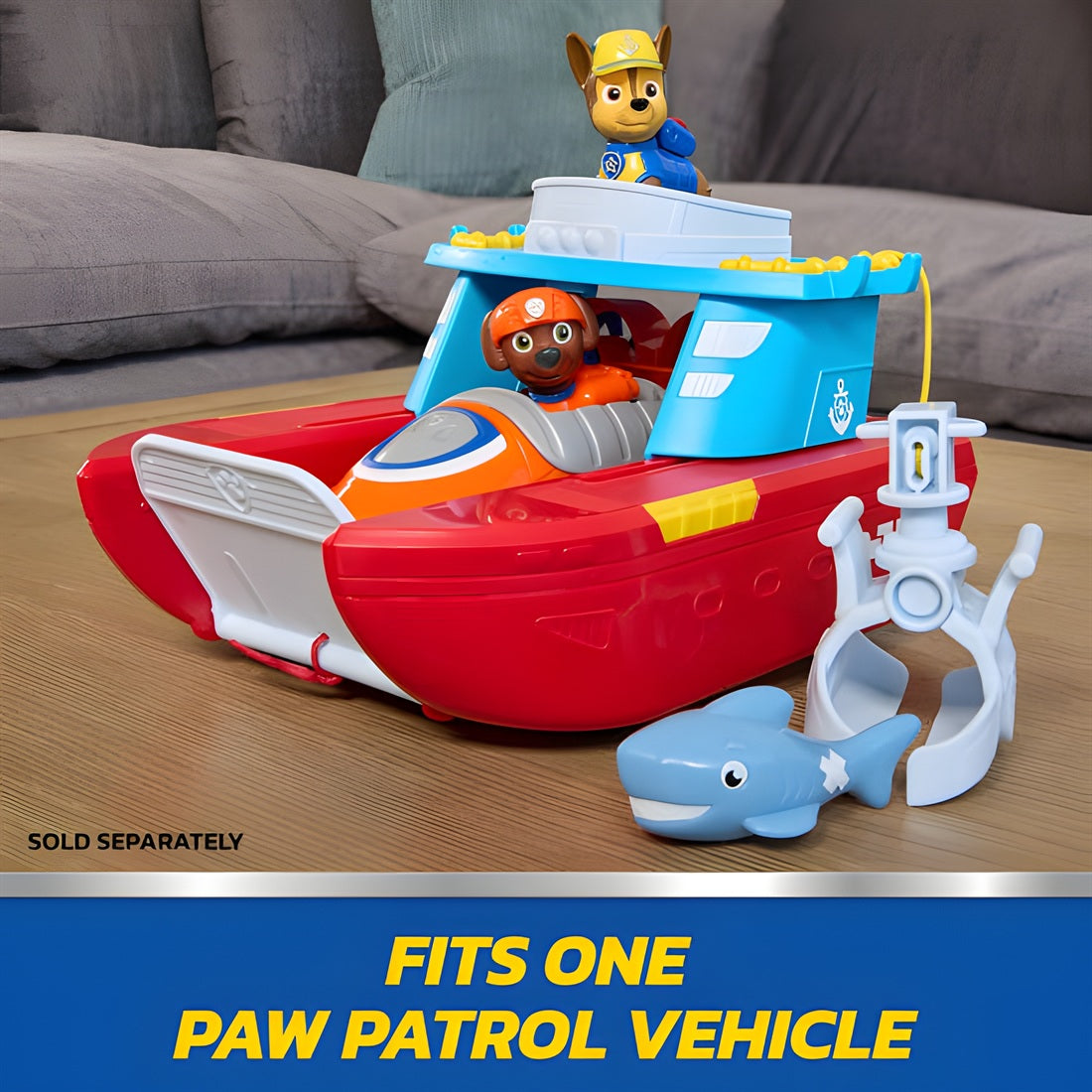 PAW Patrol Sea Patroller Vehicle with Chase Figure & Shark