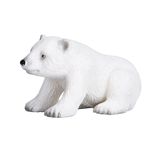 MOJO Polar Bear Cub Sitting Figure Hand-Painted Arctic Wildlife Model
