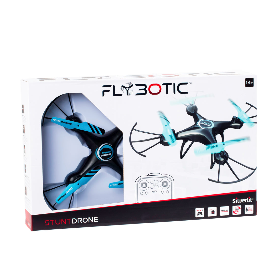 Flybotic Stunt Drone 2.4GHz RC Quadcopter with LED Lights