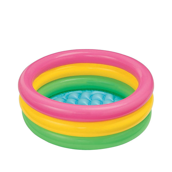 Intex Sunset Glow Baby Pool – 3 Ring Inflatable Baby Pool 61 x 22 cm