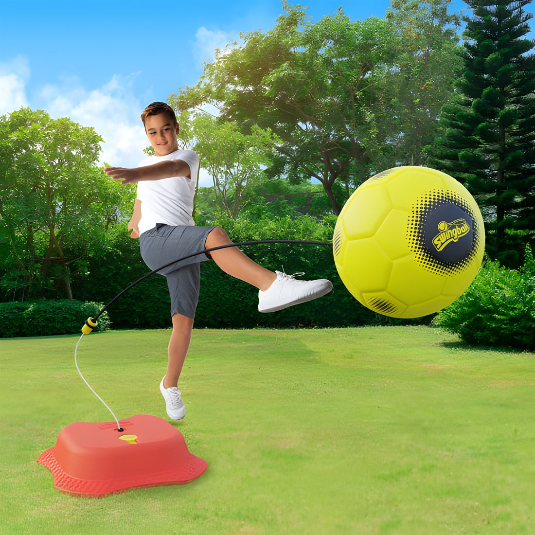 SWINGBALL All Surface Reflex Soccer Trainer with Size 4 Football