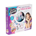Crayola Shimmer & Sparkle Tattoos & Nails kit packaging on a white background