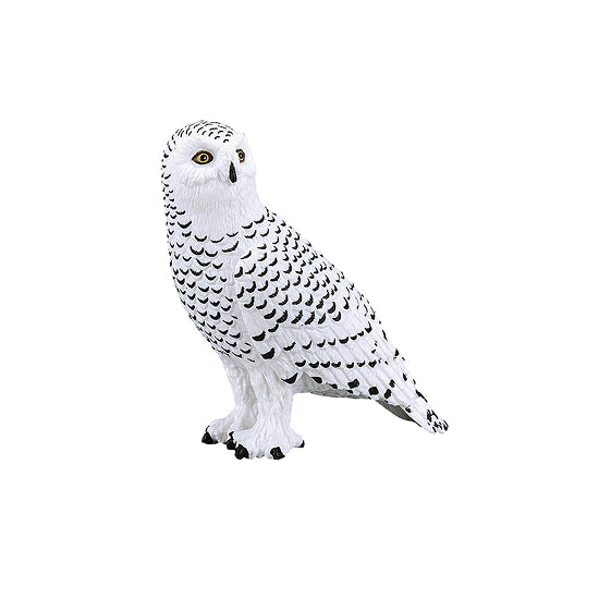 MOJO Wildlife Snowy Owl Figure – Hand-Painted Bird Model 5.25cm