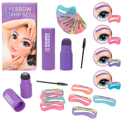 TOPModel Eyebrow Stamp Set – Brow Stencils, Powder & Brush Kit