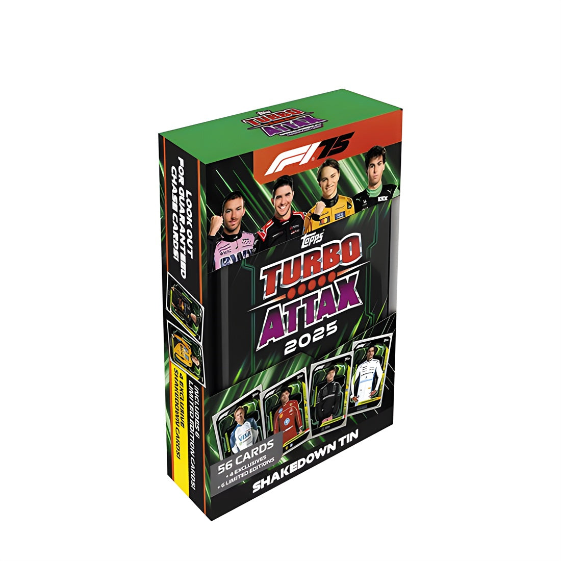 Topps Turbo Attax Formula 1 2025 Mega Lightning Lids Tin – 60 Cards with Exclusive Limited Editions