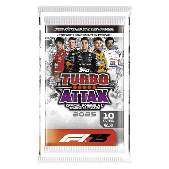 مجموعة ميغا المتعددة من بطاقات Topps Turbo Attax Formula 1 لعام 2025 - 39 بطاقة تداول مع بطاقات إصدار محدود