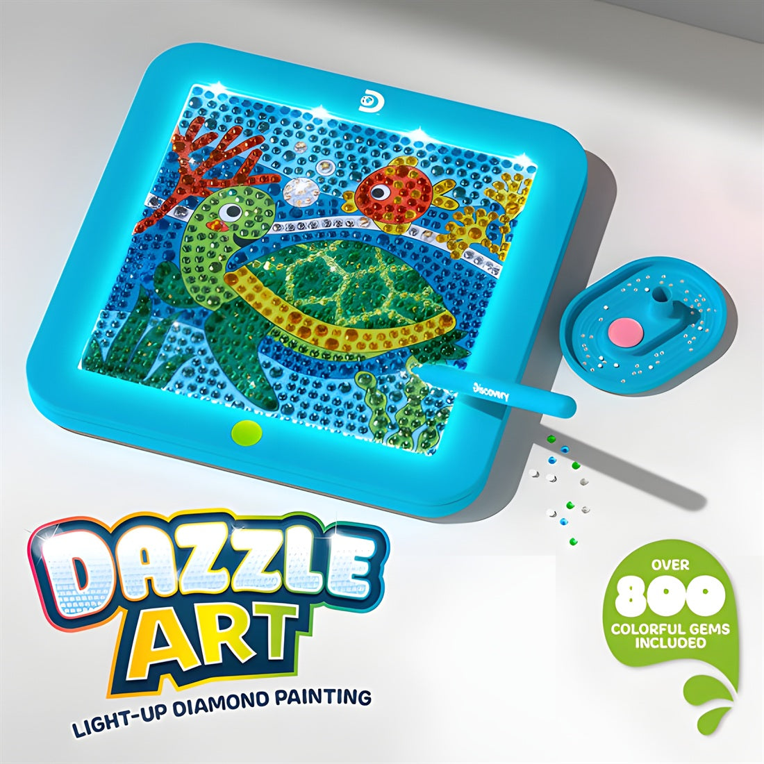 Discovery Dazzle Art Light-Up Diamond Painting Kit – Sea Turtle