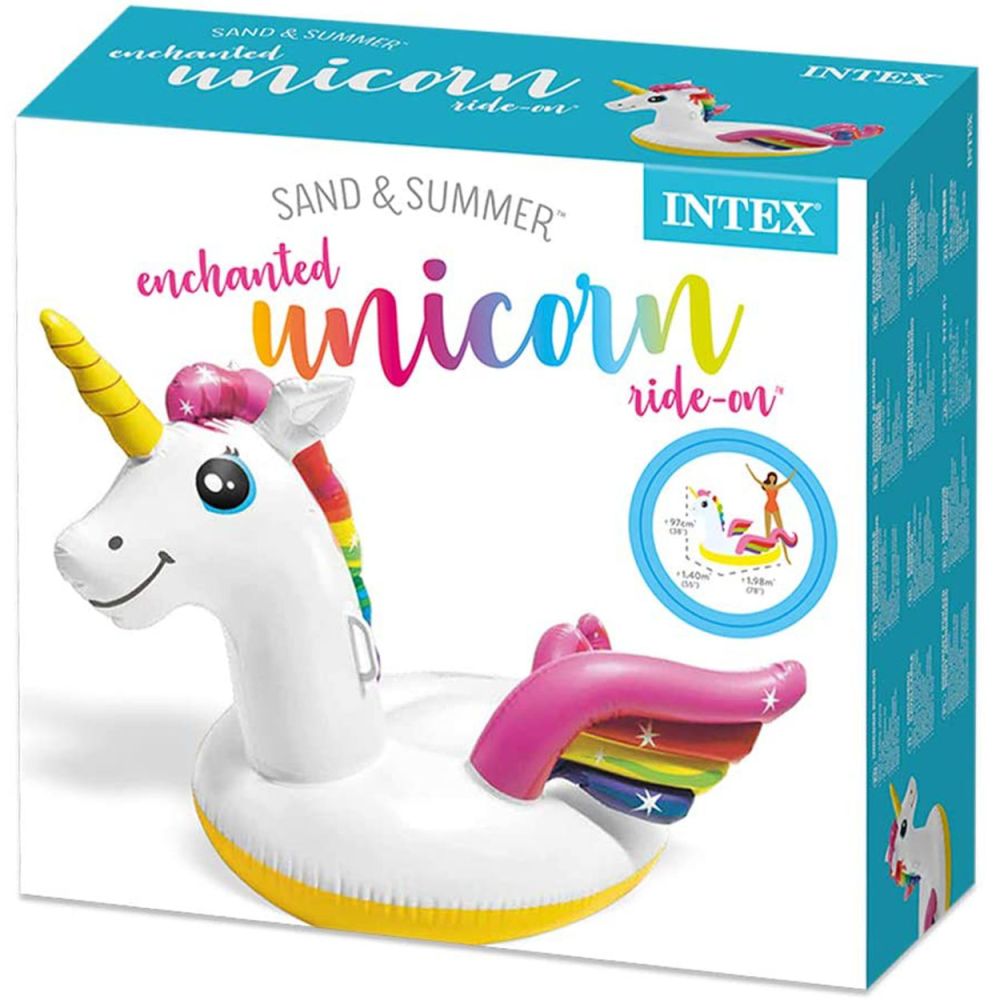 عوامة مسبح قابلة للنفخ يونيكورن من Intex للأعمار 3 سنوات فما فوق