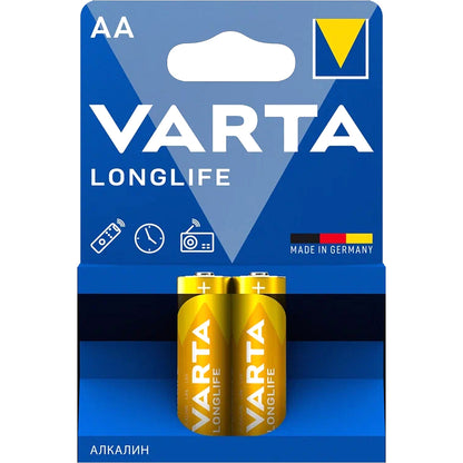 VARTA Longlife AA Alkaline Batteries – 2 Pack LR6 1.5V