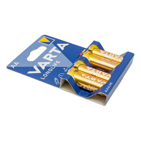 VARTA Longlife AA Alkaline Batteries – 4 Pack LR6 1.5V