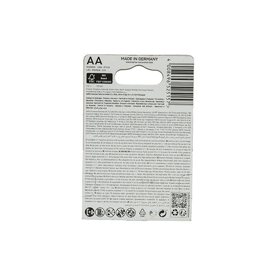 VARTA Longlife AA Alkaline Batteries – 4 Pack LR6 1.5V