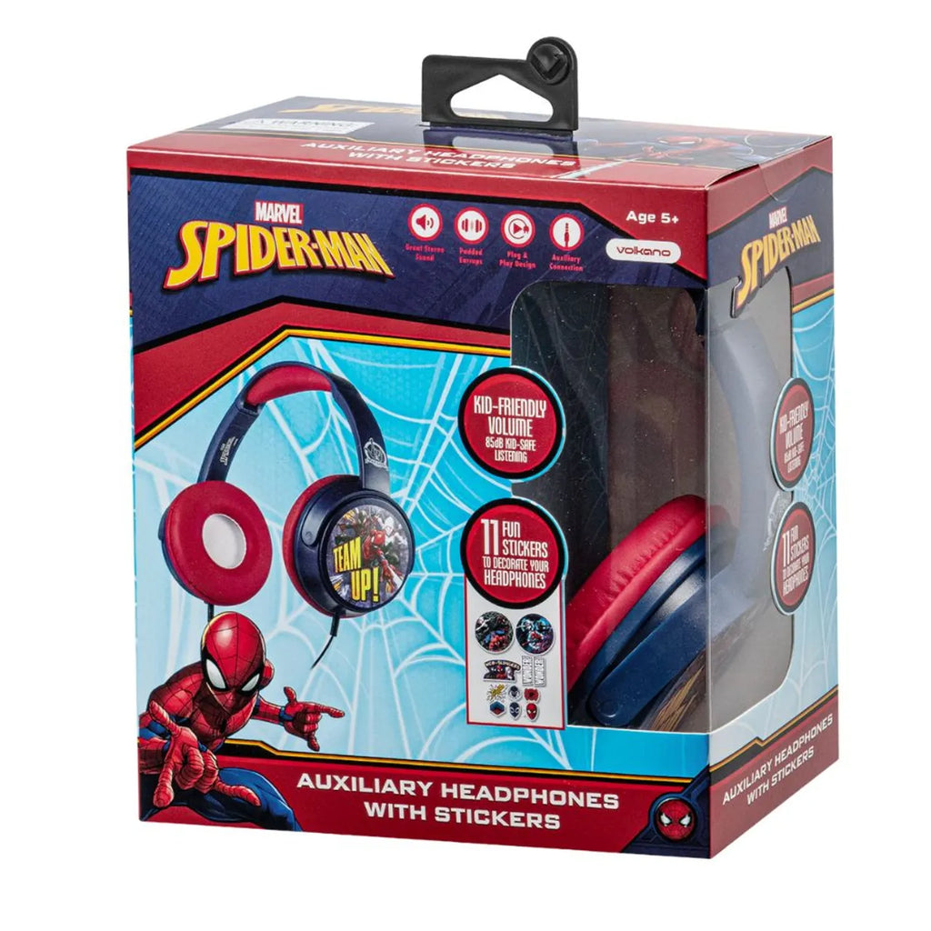 Spider-Man Auxiliary Headphones with Stickers