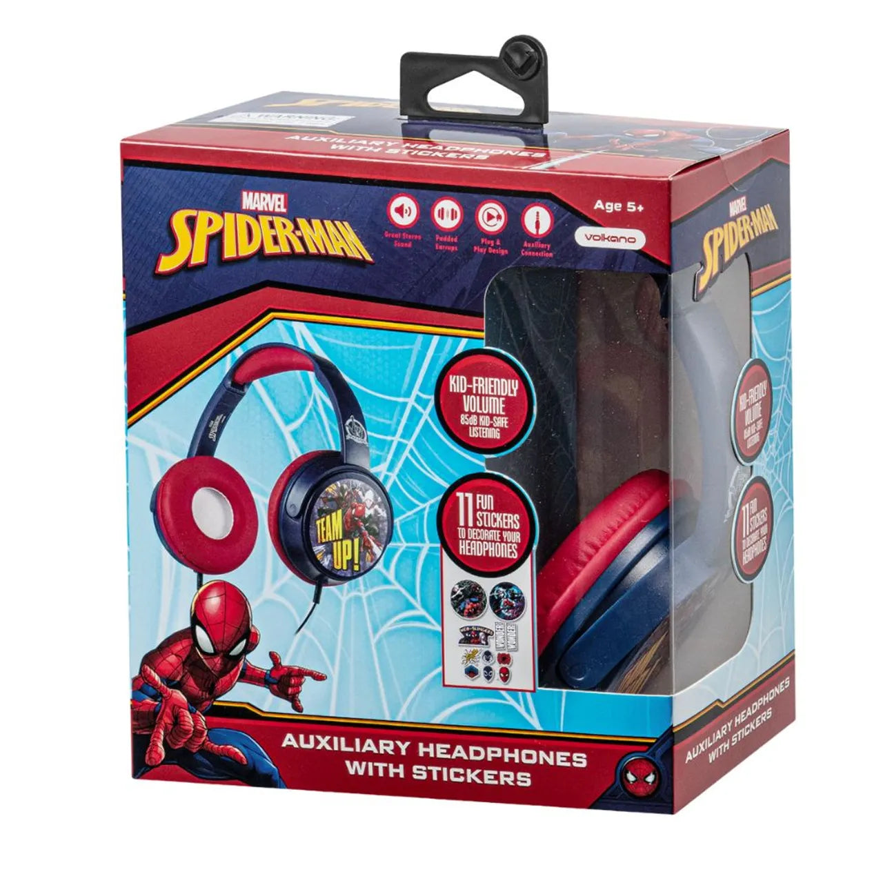 Spider-Man Auxiliary Headphones with Stickers