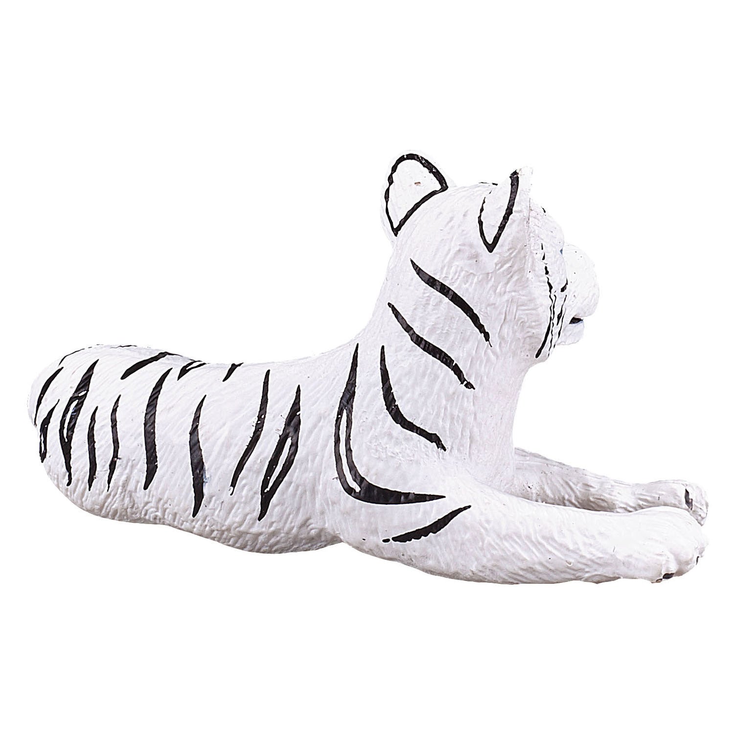 MOJO White Tiger Cub Laying Down Figure Hand-Painted Wildlife Model