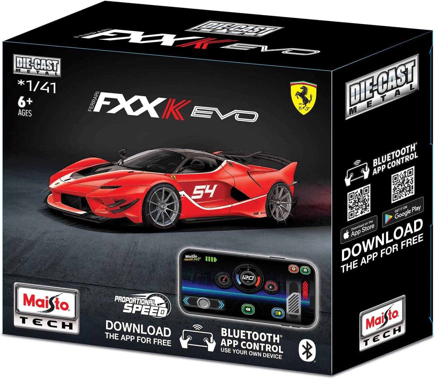 1:41 MINI METAL RC BLUETOOTH CAR - FERRARI FXXK EV