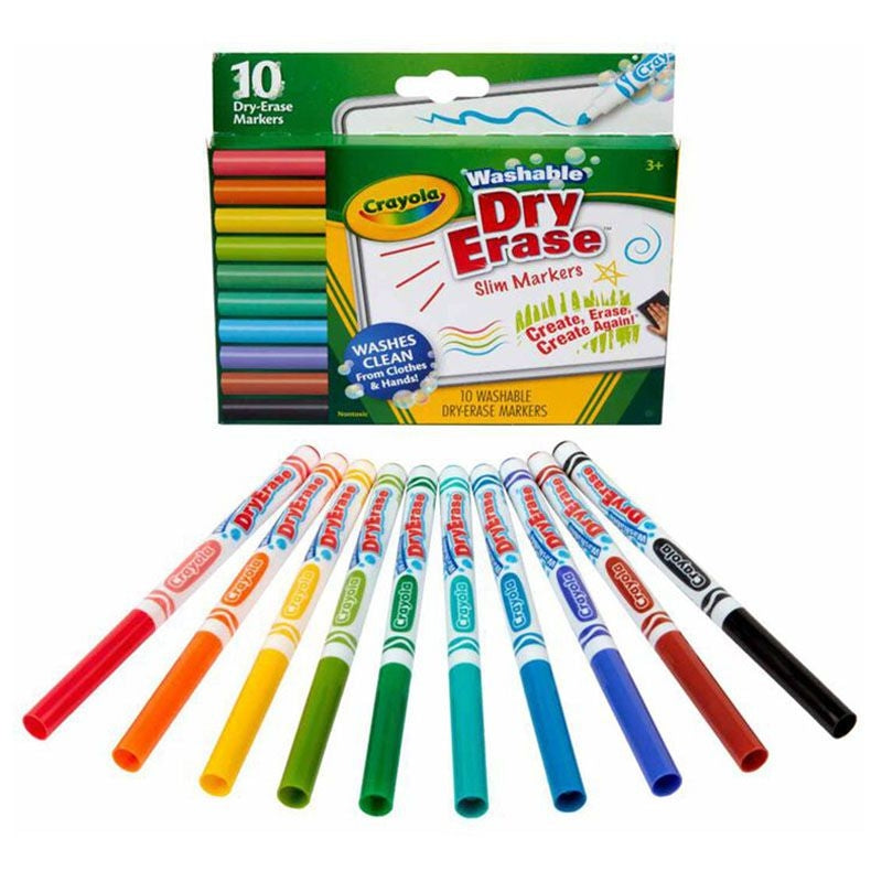 CRAYOLA 10CT WASHABLE DRY ERASE MARKERS