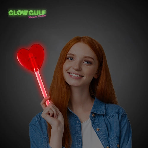 Glow Heart Wand Light-Up Party Accessory for Valentine's Day & Celebrations
