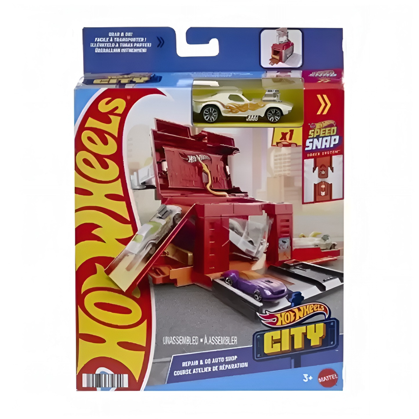 Hot Wheels City Fold & Go Auto Shop Playset with Car JHL43-1