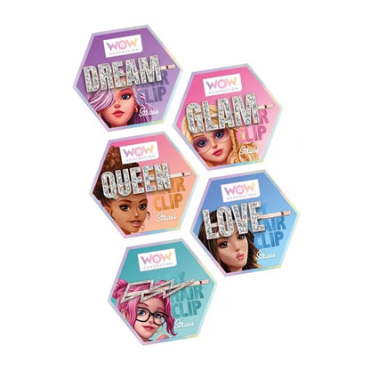 WOW Generation Glitter Hair Pins with Message Assorted