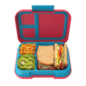 Bentgo Pop 3-Compartment Lunchbox – Flame Red/Turquoise