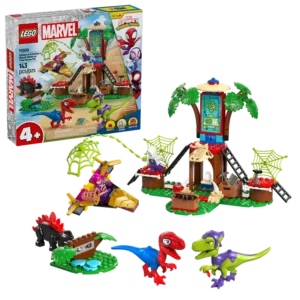 lego Spidey and Gobby's Raptor Battle at Tree House HQ