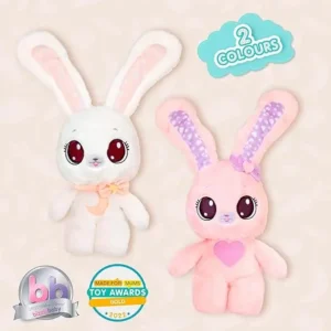 Peekapets Bunny Plush White Peach